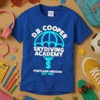 Funny D.B. Cooper Shirt DB Cooper Skydiving Academy Kids T-Shirt thumb 3