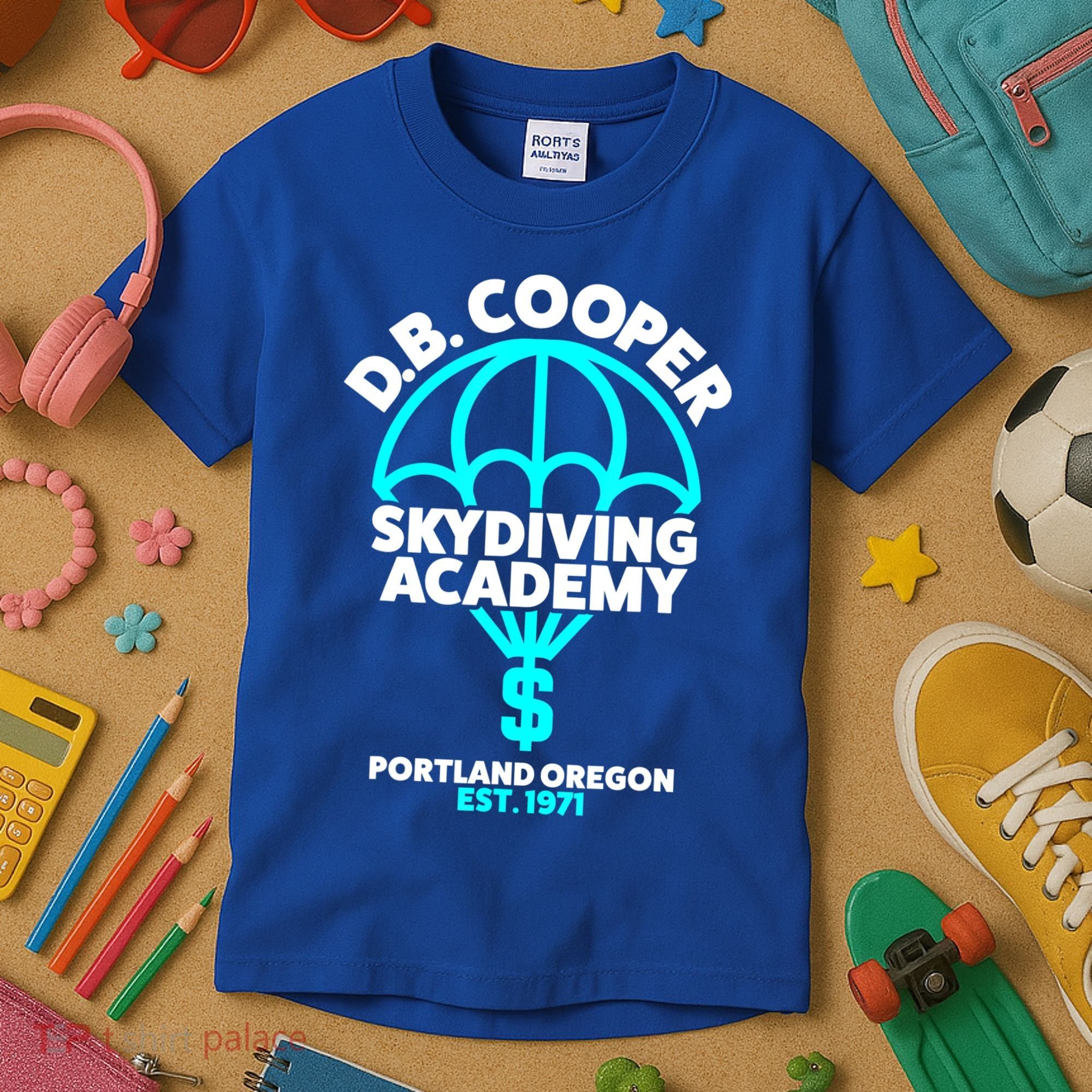 Funny D.B. Cooper Shirt DB Cooper Skydiving Academy Kids T-Shirt