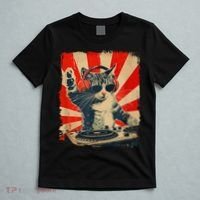 Funny Dj Cat Disco Sound Tech Headphone Music T-Shirt thumb 5