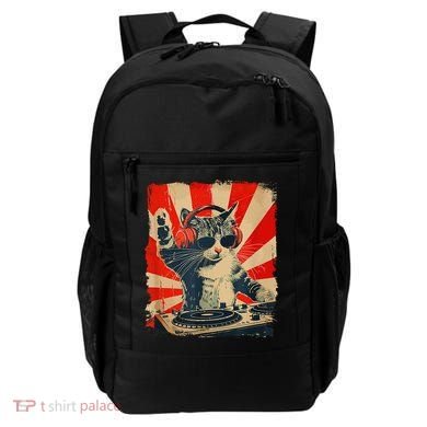 Funny Dj Cat Disco Sound Tech Headphone Music Backpack