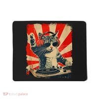 Funny Dj Cat Disco Sound Tech Headphone Music Mousepad thumb 0
