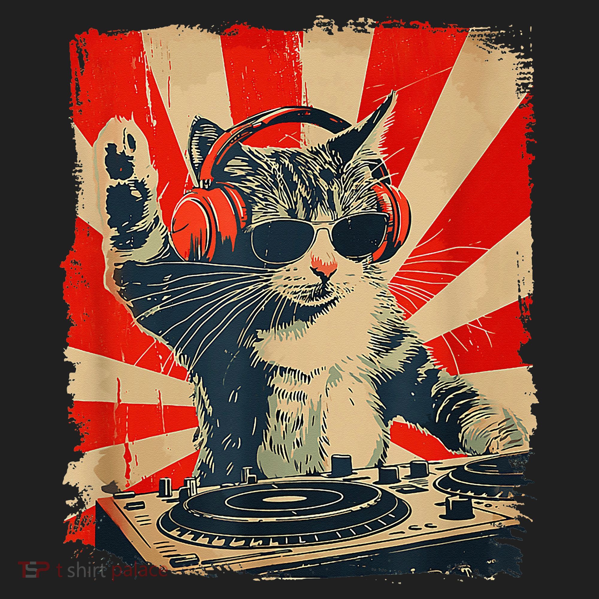 Funny Dj Cat Disco Sound Tech Headphone Music Hat