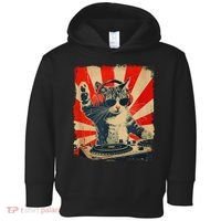 Funny Dj Cat Disco Sound Tech Headphone Music Toddler Hoodie thumb 0