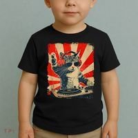 Funny Dj Cat Disco Sound Tech Headphone Music Toddler T-Shirt thumb 2
