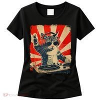 Funny Dj Cat Disco Sound Tech Headphone Music Women's T-Shirt thumb 0