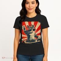 Funny Dj Cat Disco Sound Tech Headphone Music Women's T-Shirt thumb 4