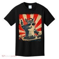 Funny Dj Cat Disco Sound Tech Headphone Music Kids T-Shirt thumb 0