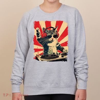Funny Dj Cat Disco Sound Tech Headphone Music Women's Sweatshirt