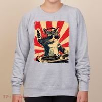 Funny Dj Cat Disco Sound Tech Headphone Music Women's Sweatshirt thumb 0