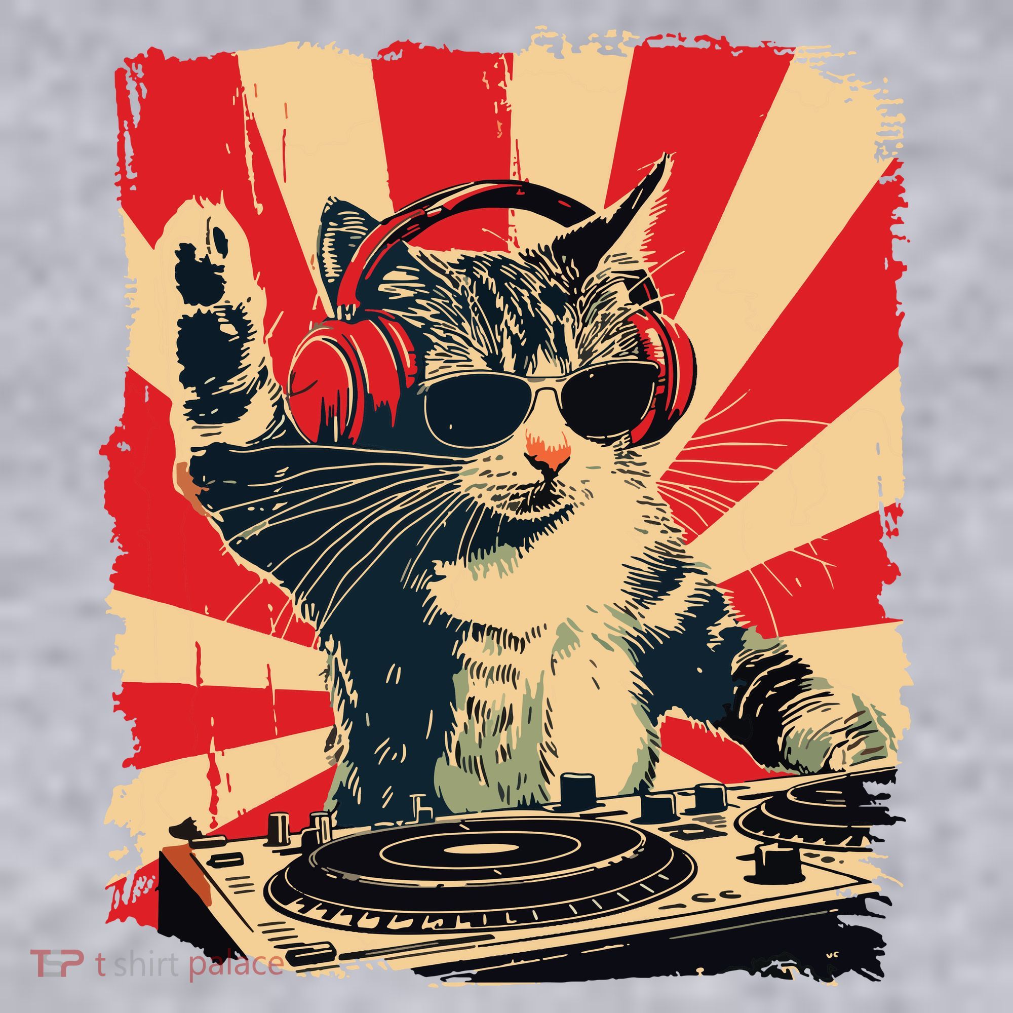 Funny Dj Cat Disco Sound Tech Headphone Music Women's Sweatshirt
