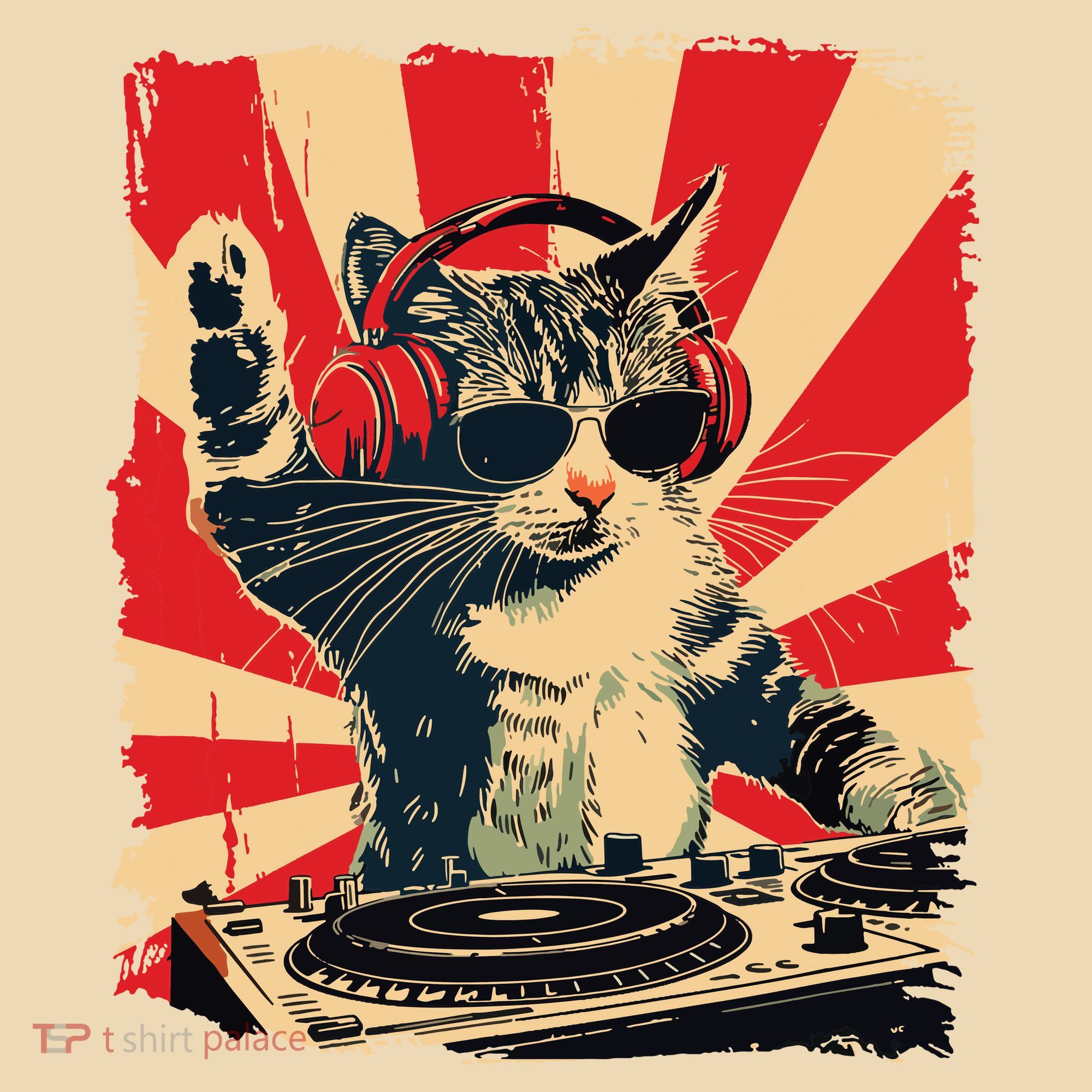 Funny Dj Cat Disco Sound Tech Headphone Music Tote Bag