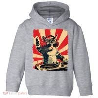 Funny Dj Cat Disco Sound Tech Headphone Music Toddler Hoodie thumb 0