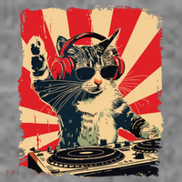 Funny Dj Cat Disco Sound Tech Headphone Music Toddler Hoodie thumb 2