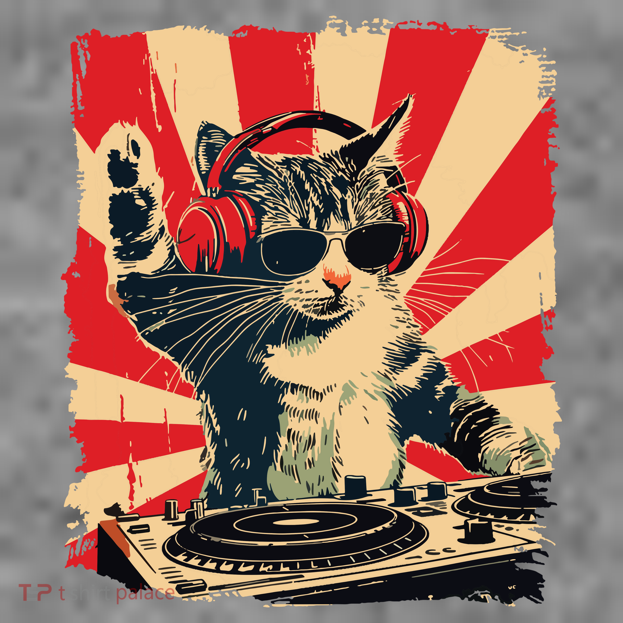 Funny Dj Cat Disco Sound Tech Headphone Music Toddler Hoodie