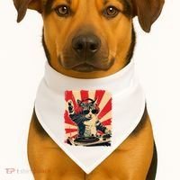 Funny Dj Cat Disco Sound Tech Headphone Music USA-Made Doggie Bandana thumb 1