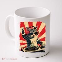 Funny Dj Cat Disco Sound Tech Headphone Music Coffee Mug thumb 0
