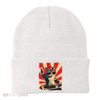 Funny Dj Cat Disco Sound Tech Headphone Music Beanie thumb 0
