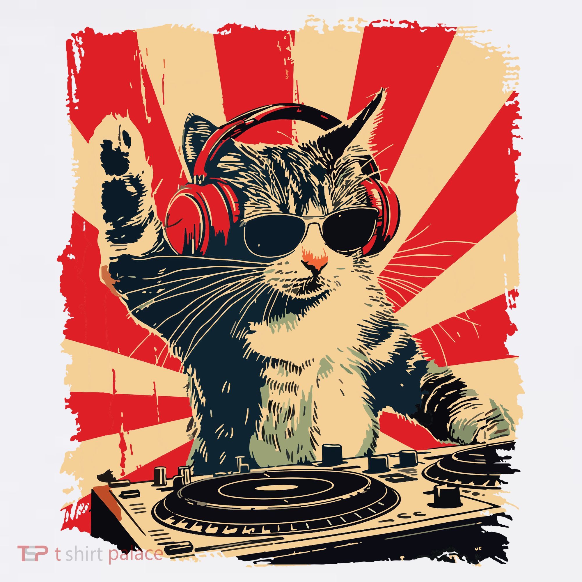 Funny Dj Cat Disco Sound Tech Headphone Music Ornament