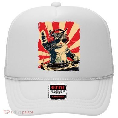 Funny Dj Cat Disco Sound Tech Headphone Music Hat