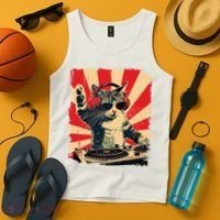 Funny Dj Cat Disco Sound Tech Headphone Music Tank Top thumb 4