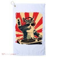 Funny Dj Cat Disco Sound Tech Headphone Music Golf Towel thumb 0