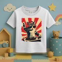 Funny Dj Cat Disco Sound Tech Headphone Music Toddler T-Shirt thumb 3