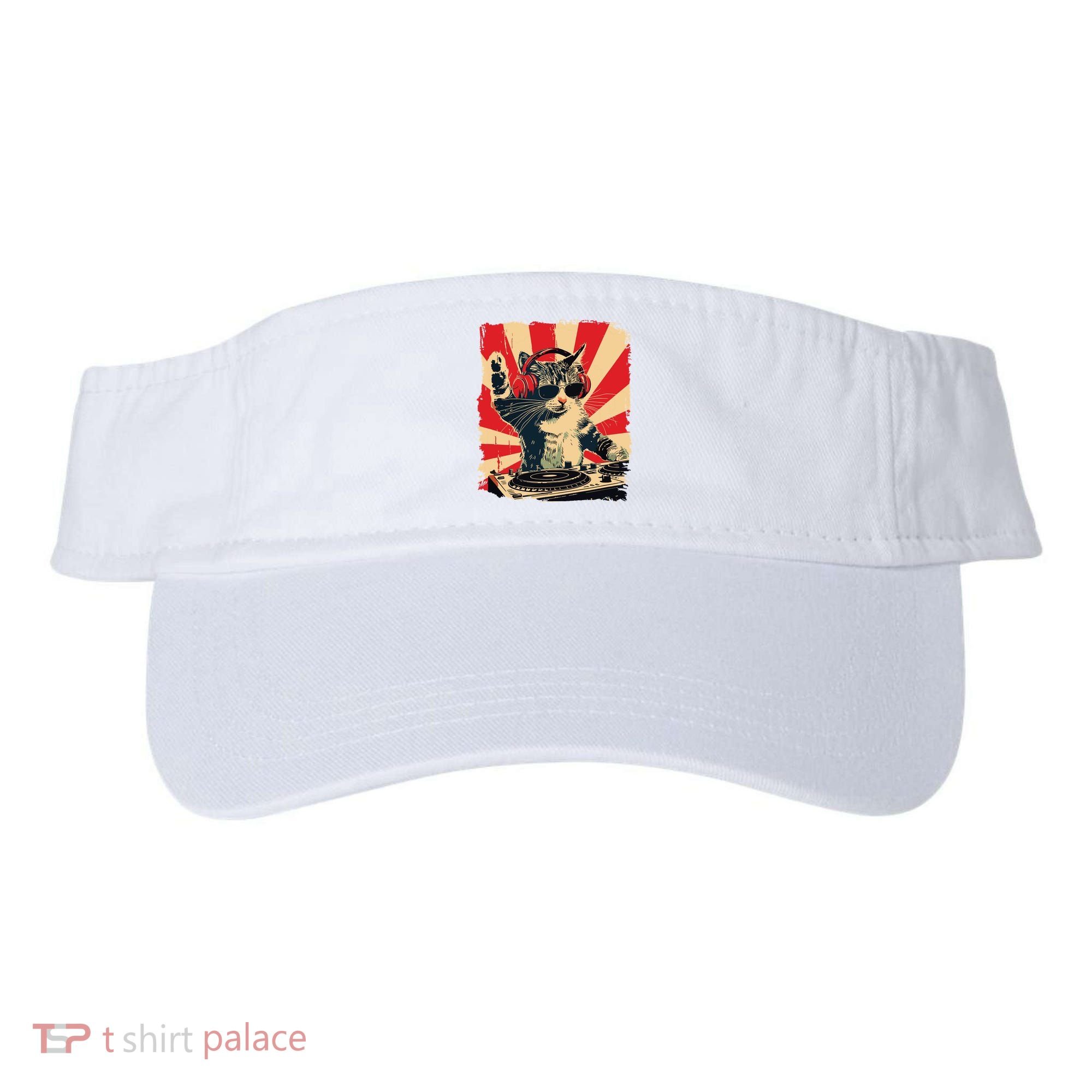 Funny Dj Cat Disco Sound Tech Headphone Music Visor