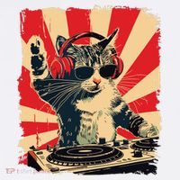 Funny Dj Cat Disco Sound Tech Headphone Music Kids Hoodie thumb 5