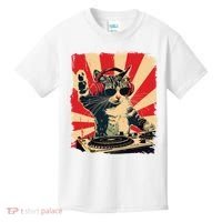 Funny Dj Cat Disco Sound Tech Headphone Music Kids T-Shirt thumb 0