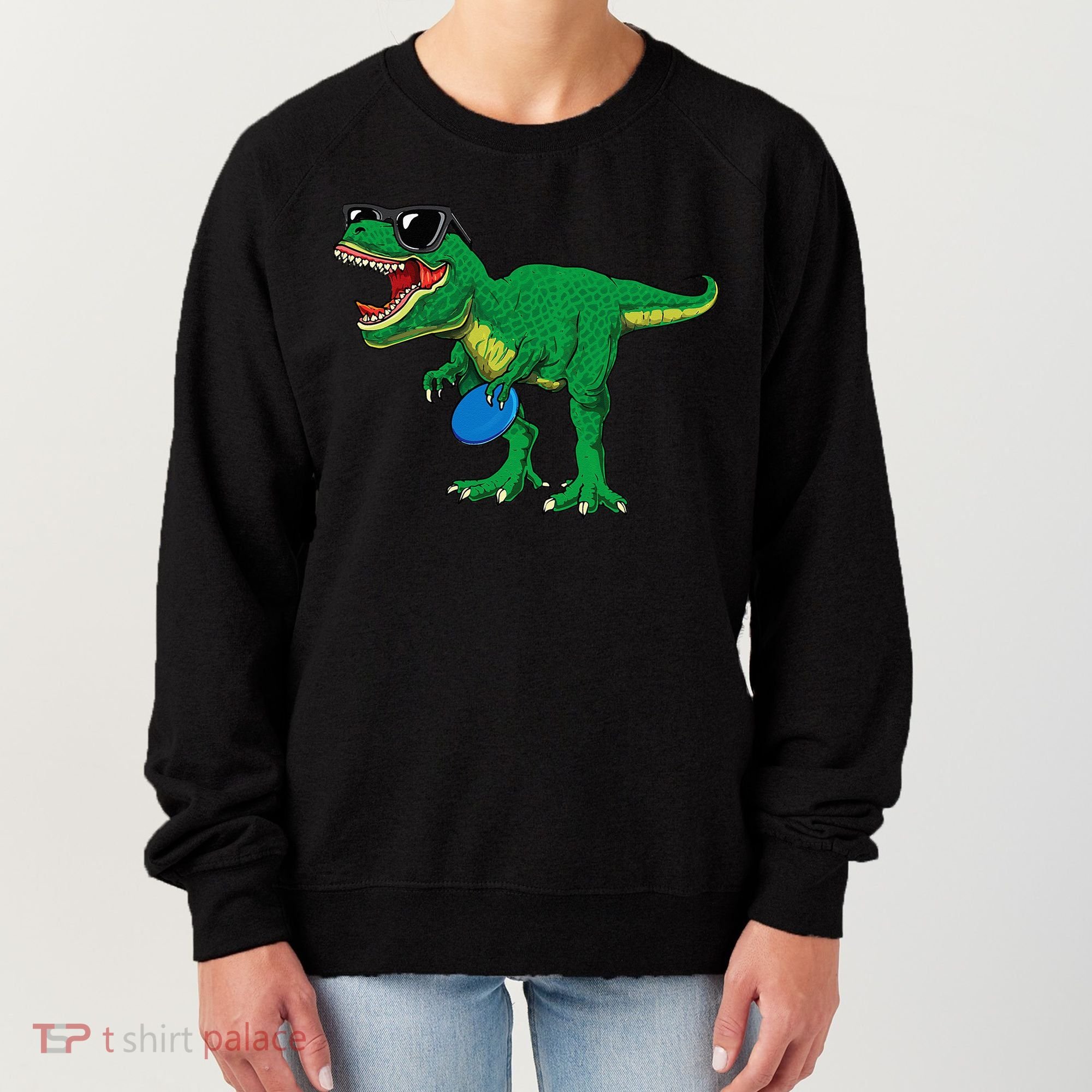 Frisbees Dino Cute T Rex Dinosaur Disc Golf Gift Women's Sweatshirt