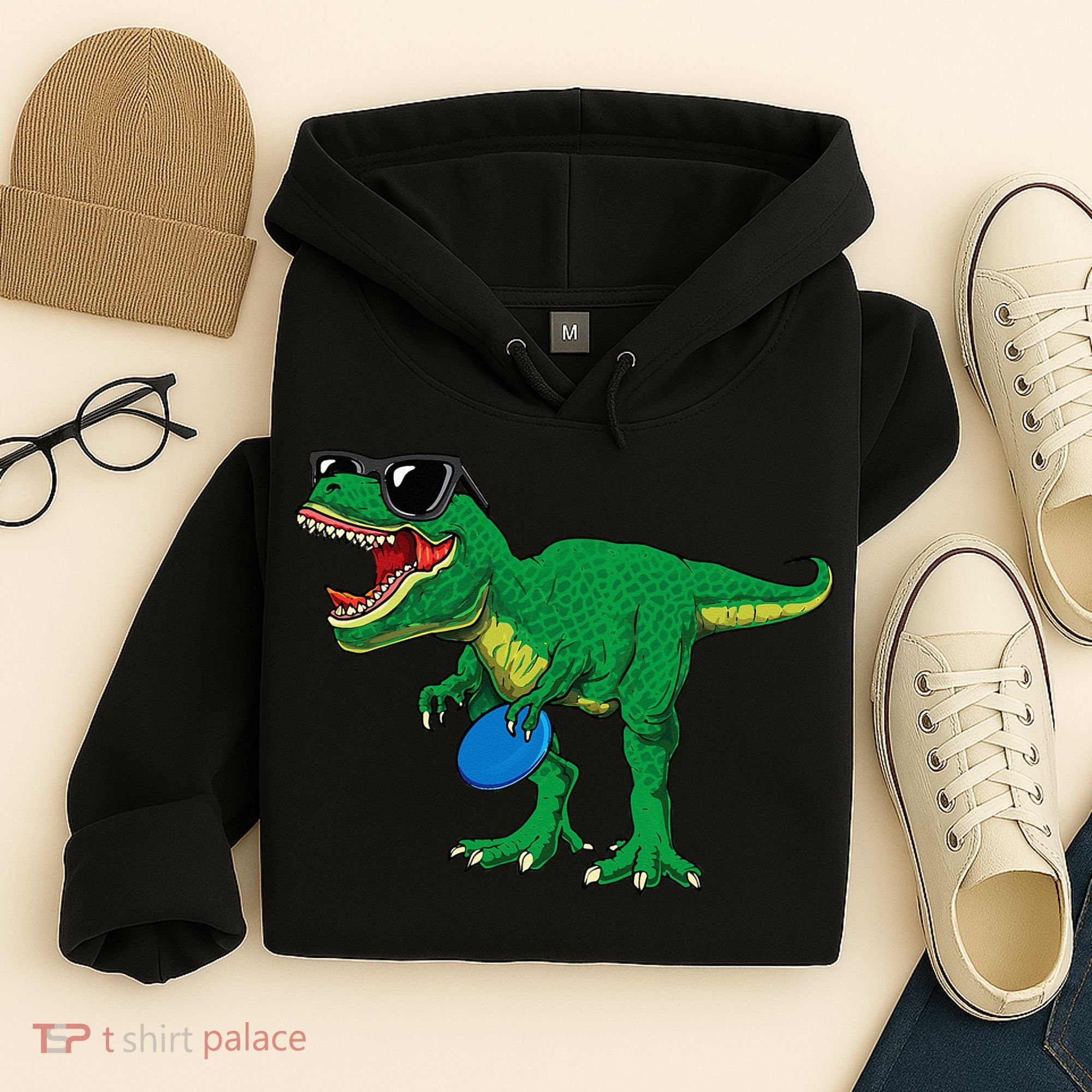 Frisbees Dino Cute T Rex Dinosaur Disc Golf Gift Hoodie