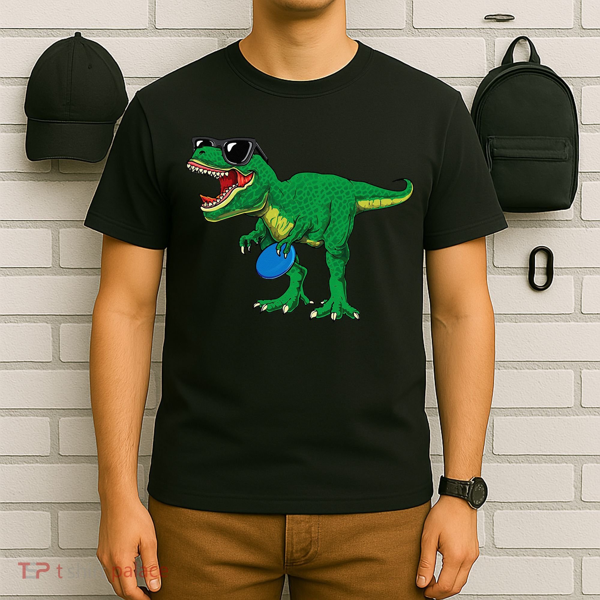 Frisbees Dino Cute T Rex Dinosaur Disc Golf Gift T-Shirt