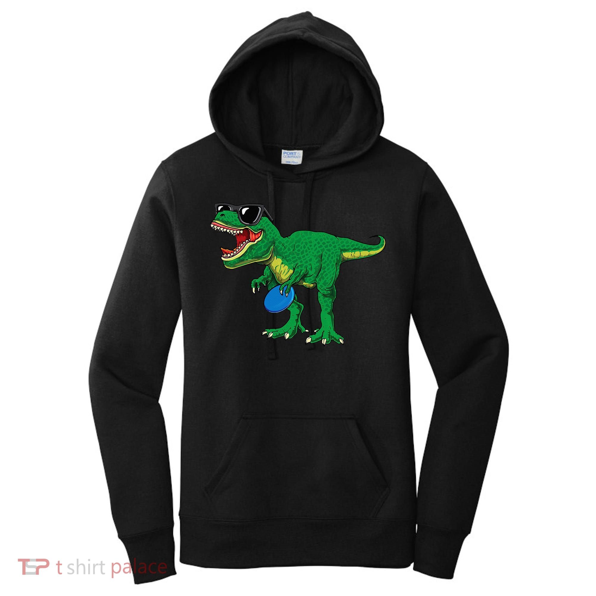 Frisbees Dino Cute T Rex Dinosaur Disc Golf Gift Women's Hoodie