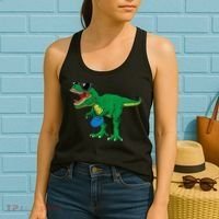 Frisbees Dino Cute T Rex Dinosaur Disc Golf Gift Women's Tank Top thumb 2