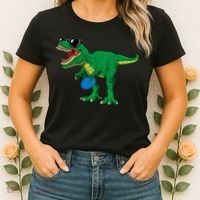 Frisbees Dino Cute T Rex Dinosaur Disc Golf Gift Women's T-Shirt thumb 2