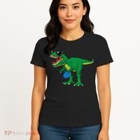 Frisbees Dino Cute T Rex Dinosaur Disc Golf Gift Women's T-Shirt thumb 4