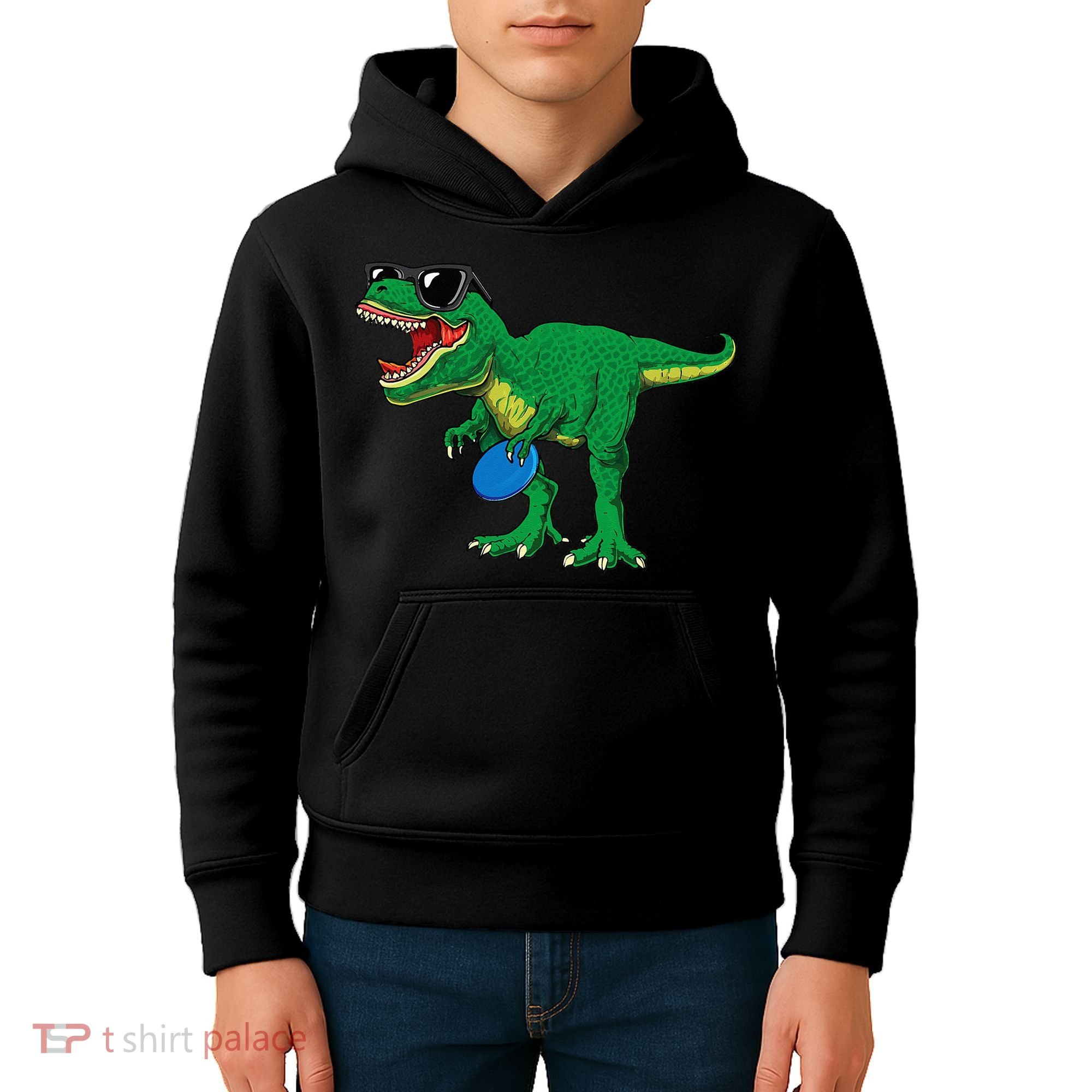 Frisbees Dino Cute T Rex Dinosaur Disc Golf Gift Kids Hoodie