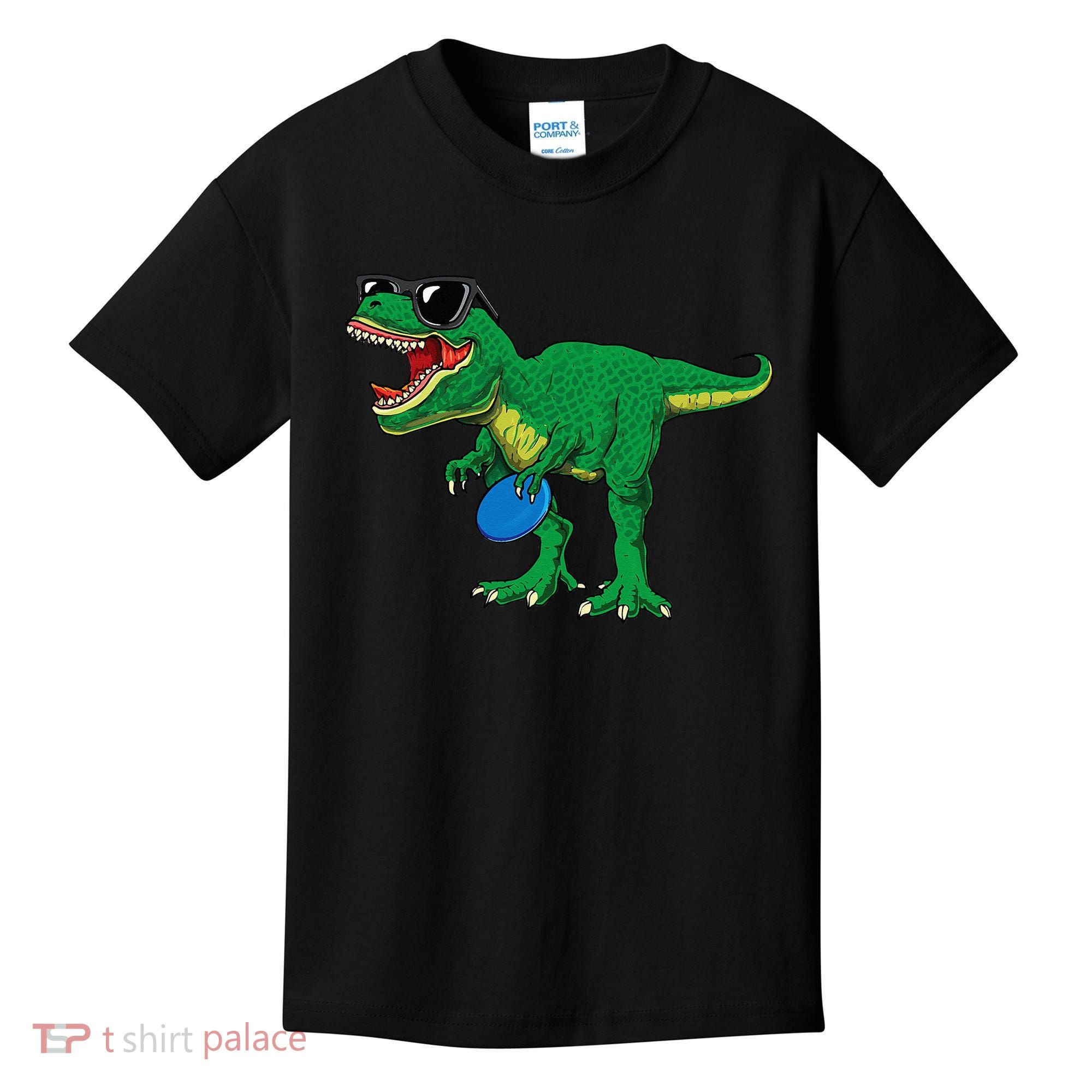 Frisbees Dino Cute T Rex Dinosaur Disc Golf Gift Kids T-Shirt