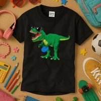Frisbees Dino Cute T Rex Dinosaur Disc Golf Gift Kids T-Shirt thumb 3