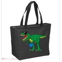 Frisbees Dino Cute T Rex Dinosaur Disc Golf Gift Tote Bag thumb 2