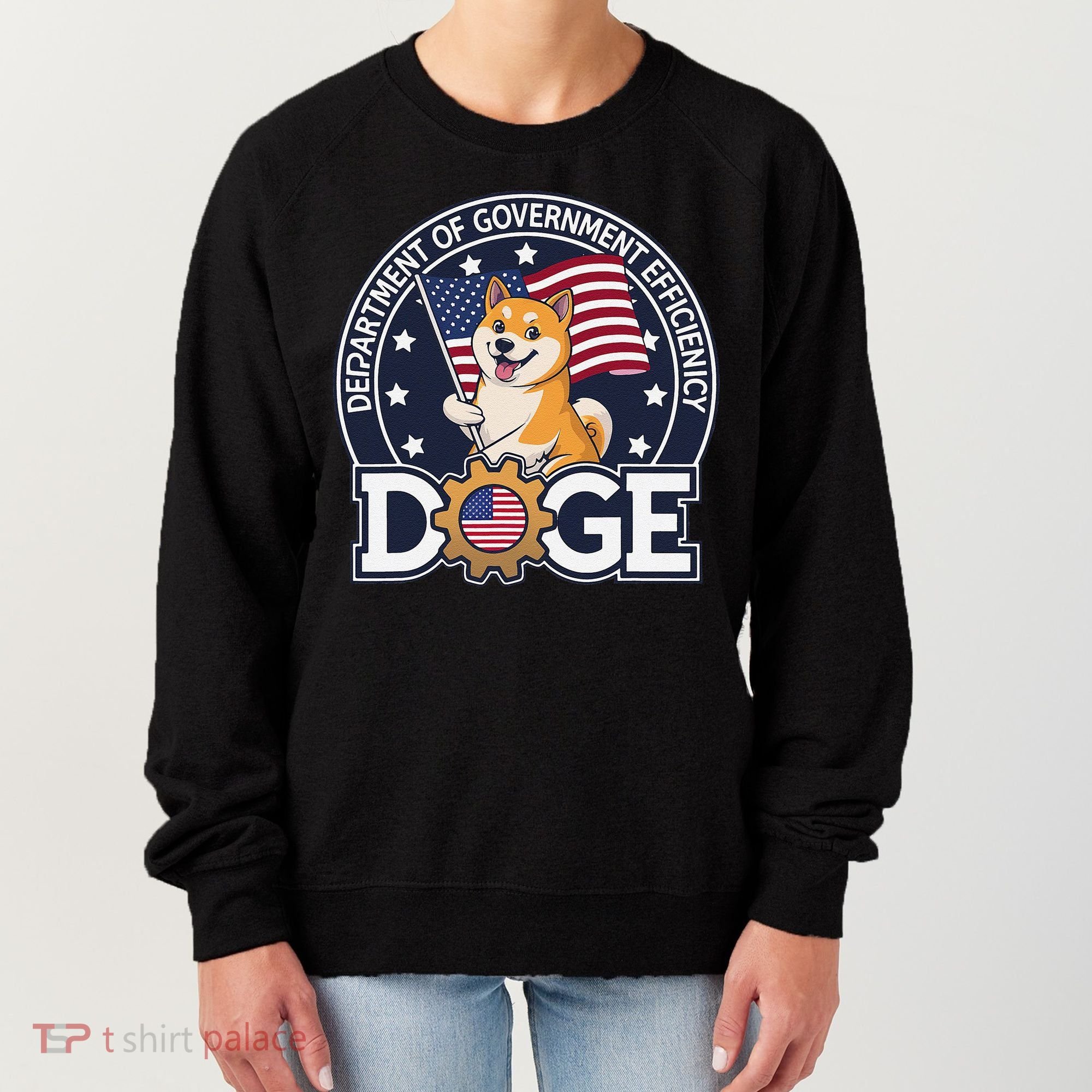 Funny Doge Crypto Meme Department Of Government Efficiency Women's Sweatshirt