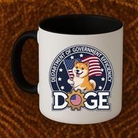 Funny Doge Crypto Meme Department Of Government Efficiency Coffee Mug thumb 2
