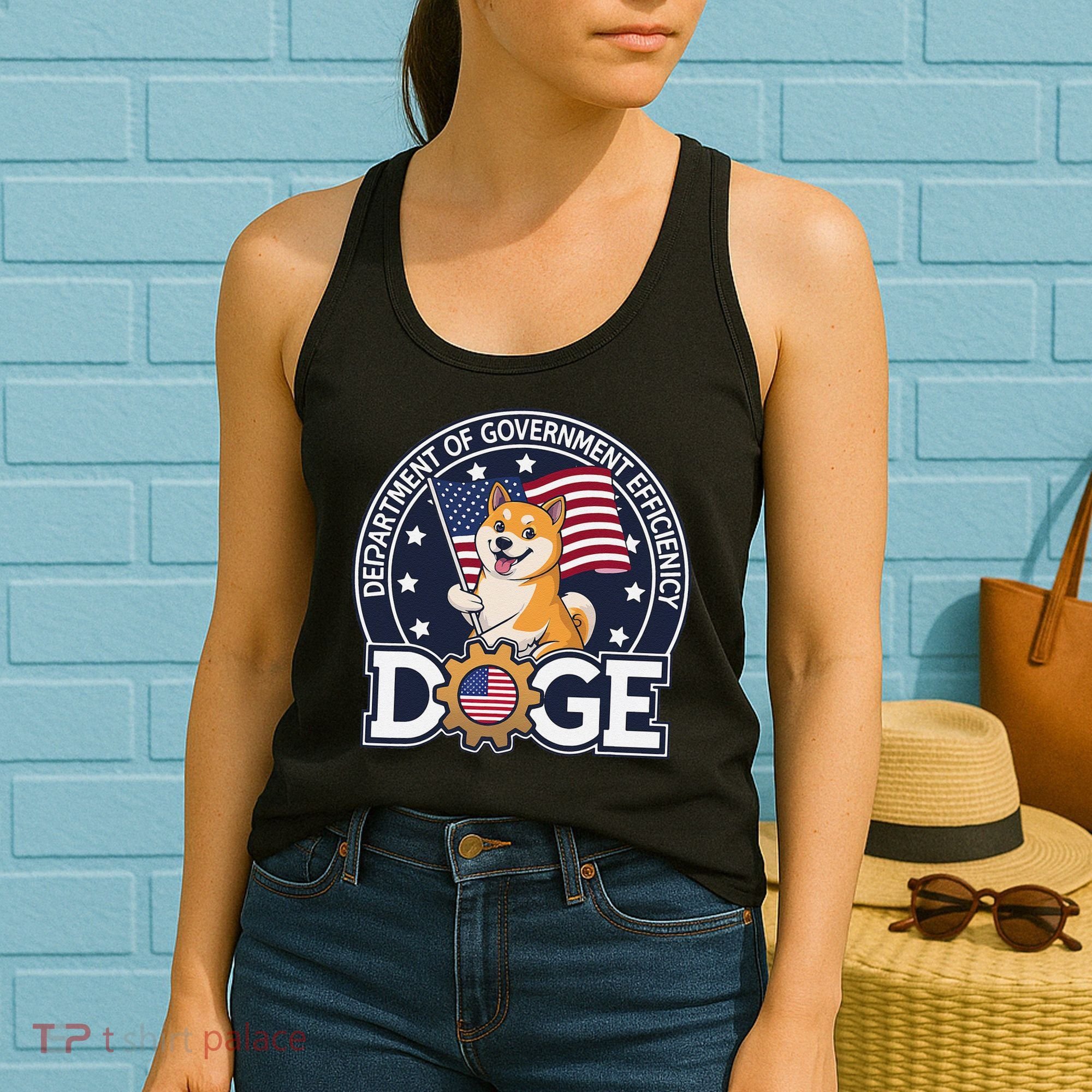 Funny Doge Crypto Meme Department Of Government Efficiency Women's Tank Top