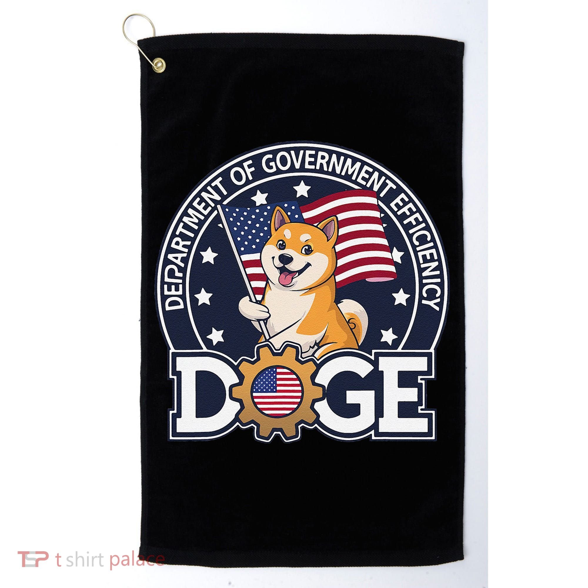 Funny Doge Crypto Meme Department Of Government Efficiency Golf Towel