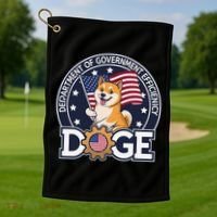 Funny Doge Crypto Meme Department Of Government Efficiency Golf Towel thumb 1
