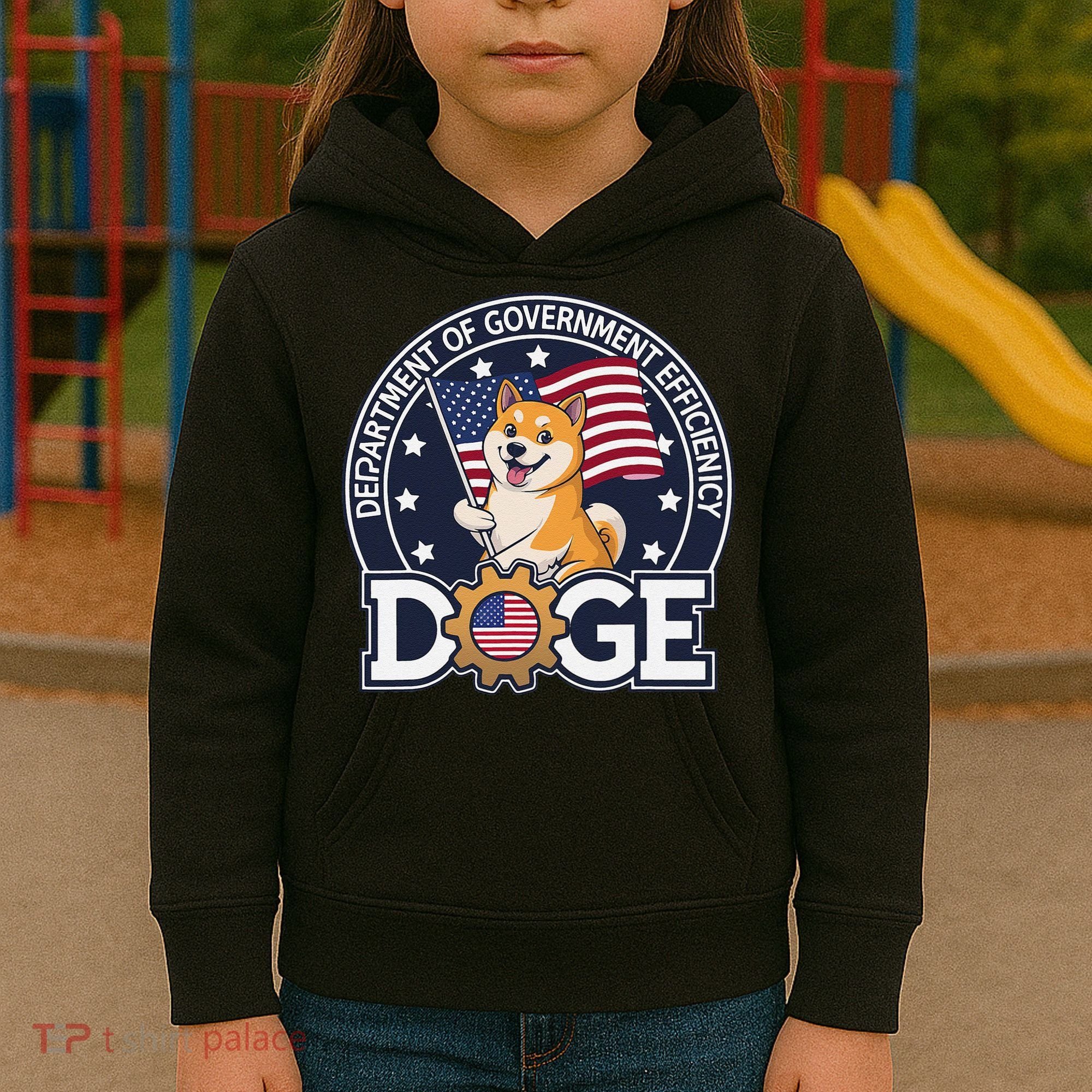Funny Doge Crypto Meme Department Of Government Efficiency Kids Hoodie