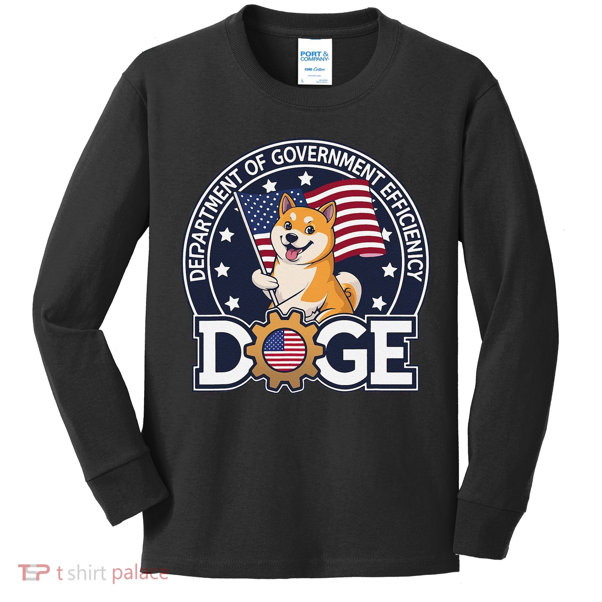Funny Doge Crypto Meme Department Of Government Efficiency Kids Long Sleeve Shirt