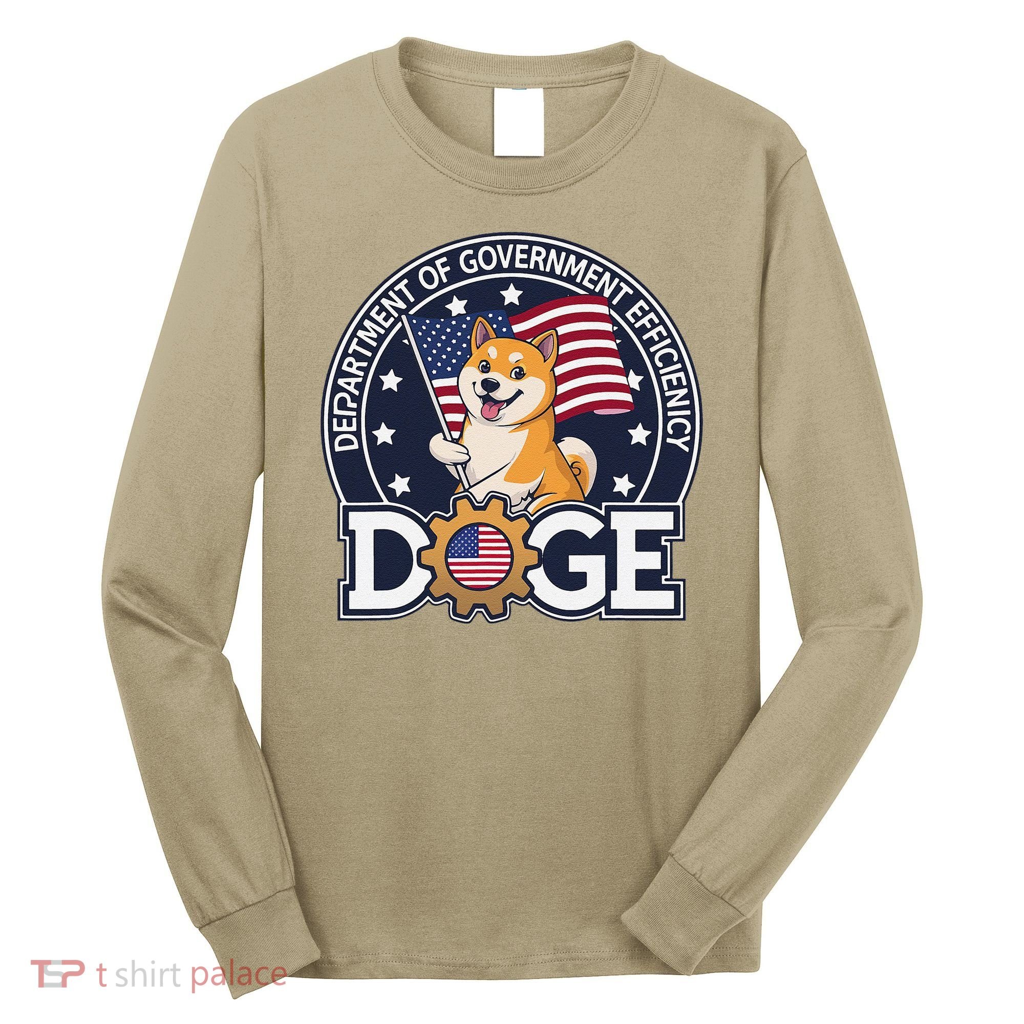 Funny Doge Crypto Meme Department Of Government Efficiency Long Sleeve Shirt