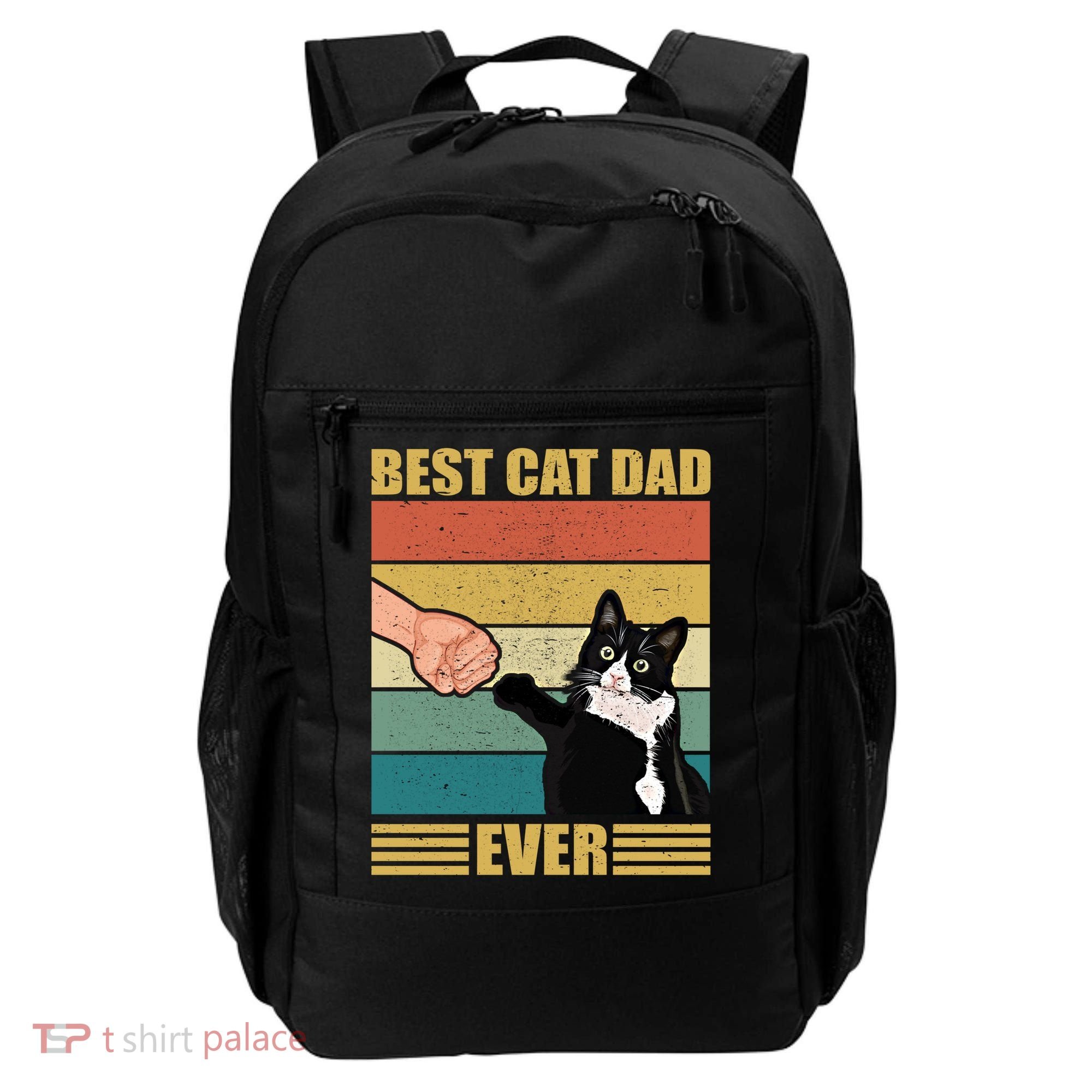 Fathers Day Cat Dad Funny Best Cat Dad Ever Gift Backpack