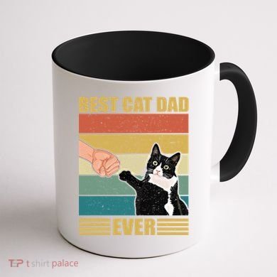 Fathers Day Cat Dad Funny Best Cat Dad Ever Gift Coffee Mug back